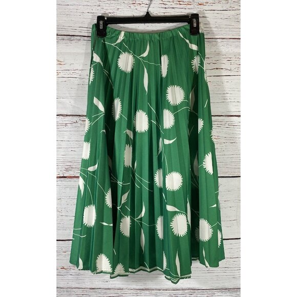 Vintage Marty Gutmacher Pleated Skirt & Blouse Set Size 10 Green White Mod 60’s - Picture 3 of 15